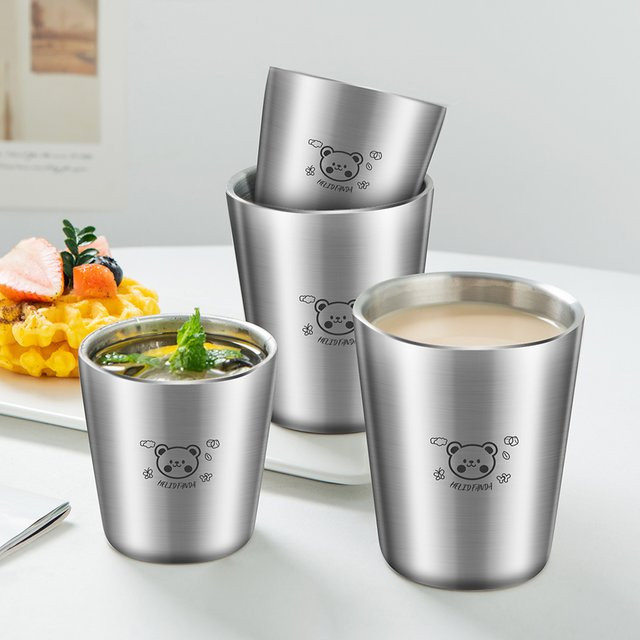 WORTHBUY Kaffeetasse aus Edelstahl mit integrierter Waage in Silber, 180 ml - Bild 1