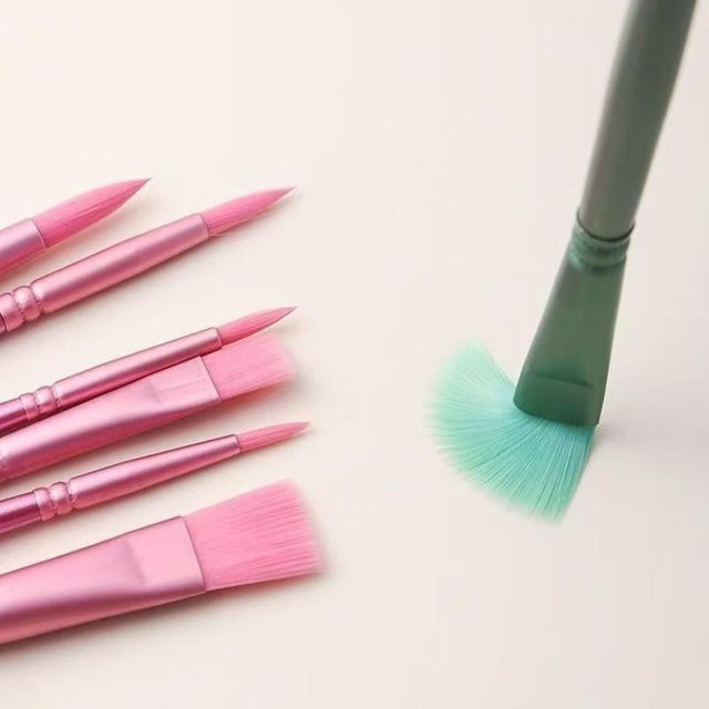 CHENJ 4/6-teiliges Aquarell-Pinselset aus Nylon mit runden und flachen Spitzen für Anfänger und Kunststudenten - Bild 1