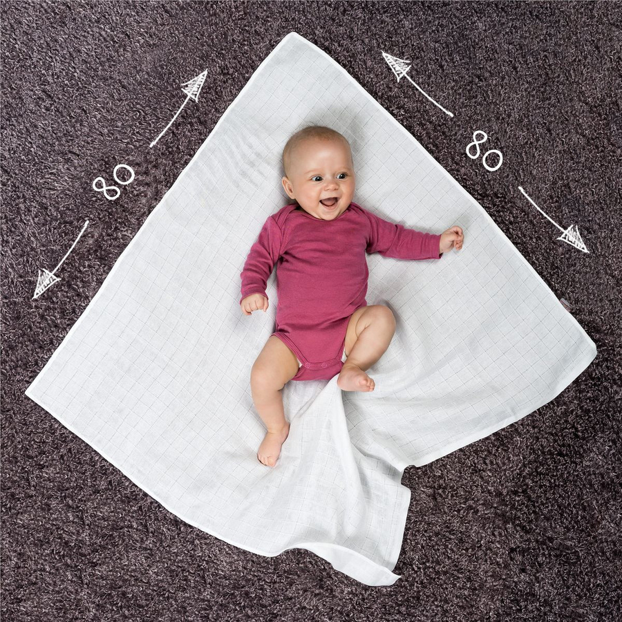Makian Mullwindeln und Spucktücher 10er Pack Weiß B/B: 80 x 80 cm - Bild 4