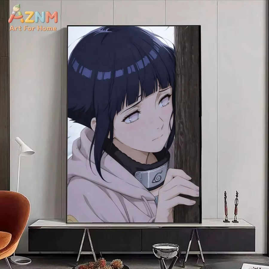 Kayou Naruto Hyuga Hinata Byakugan Anime Leinwandgemälde Wandkunst Poster ohne Rahmen Mehrfarbig - Bild 5