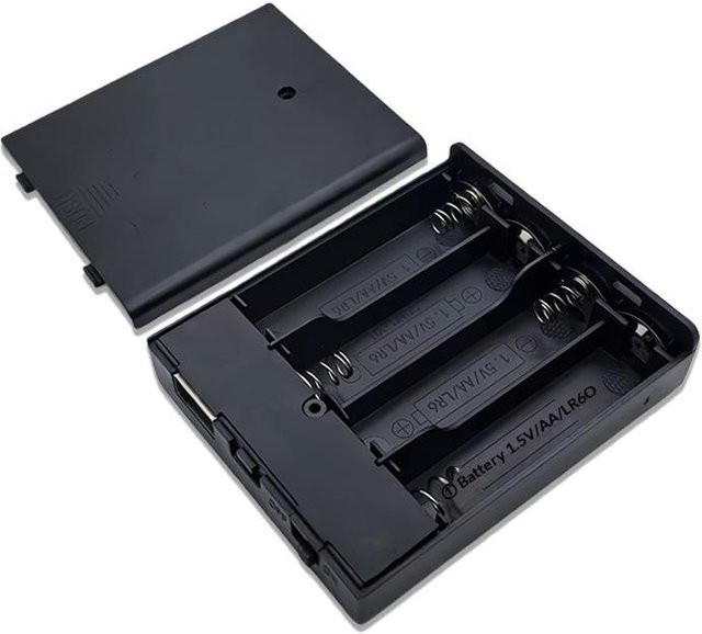 YIBAR Batterie-Aufbewahrungsbox für AA-Batterien, tragbarer Organizer für 1,5-V-LR6-Batterien, Schwarz - Bild 1