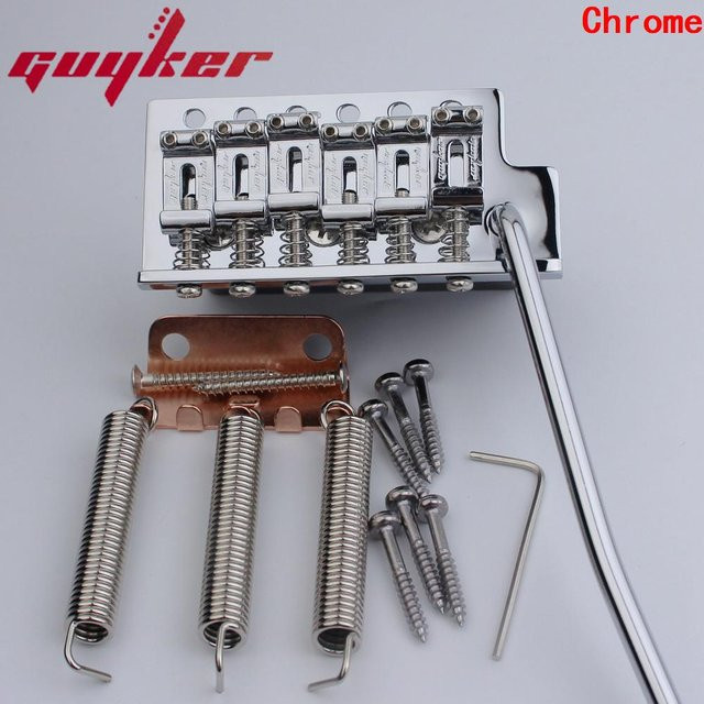 Guyker Tremolo-Brücke für St E-Gitarre mit Vintage Gebogenen Stahl-Sätteln in Silber - Bild 1
