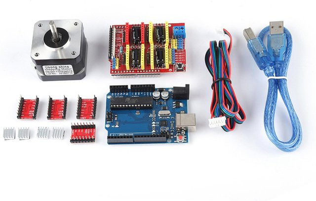 Quimat CNC Shield Controller Kit mit Schrittmotor für FDM 3D-Drucker, Schwarz - Bild 1
