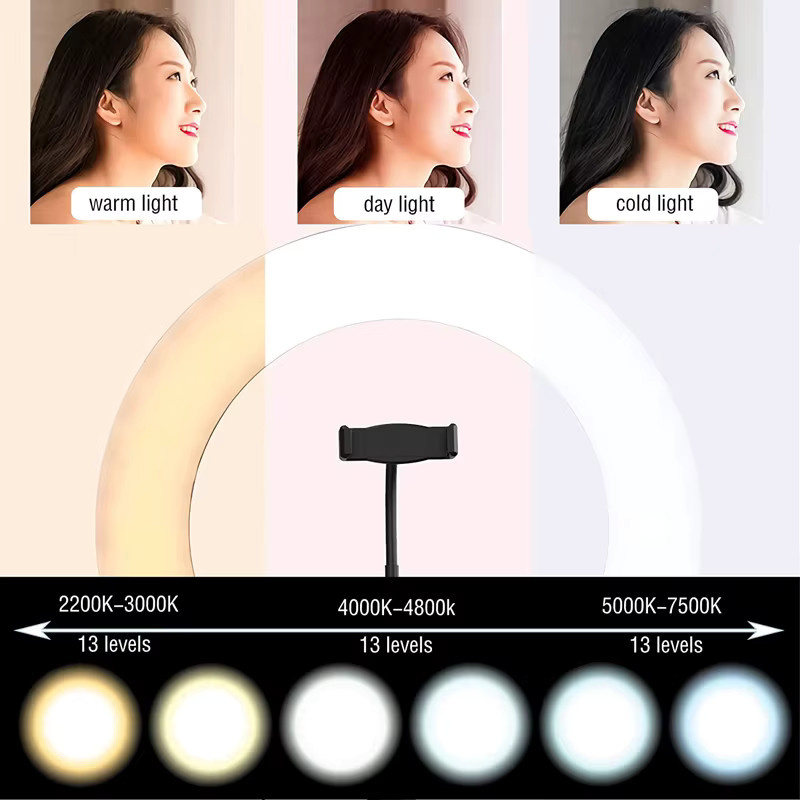 Viesrita LED Selfie-Ringlicht mit Augenschutz für Fotografie und Heimstudio, Durchmesser: 16 cm, 26 cm oder 33 cm - Bild 4