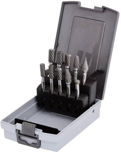 KS Tools Frässtift-Set aus Hartmetall, 10-teilig, grau - Bild 1