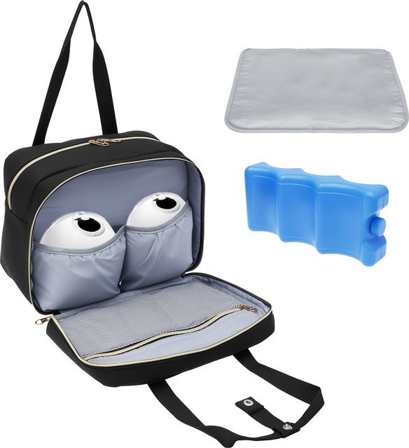 Tragbare Muttermilch-Aufbewahrungstasche mit Eisbeutel und wasserdichter Matte in Schwarz - Bild 1