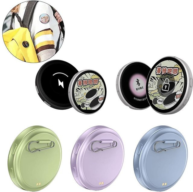 Premium Anime E-Badge Display Pin mit 1,7 Zoll Touchscreen und LED-Taste in Blau und Multicolour für Sammler und Otaku-Fans - Bild 1