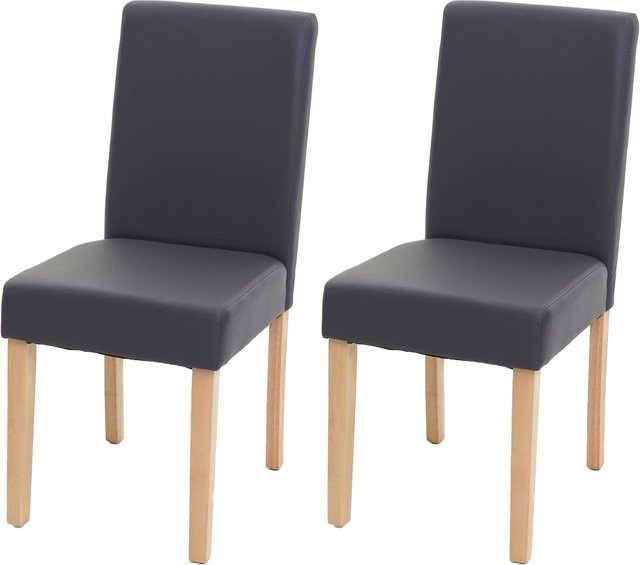 MCW Esszimmerstuhl Littau 2er-Set aus Kunstleder in Grau Matt mit hellen Beinen - Bild 1