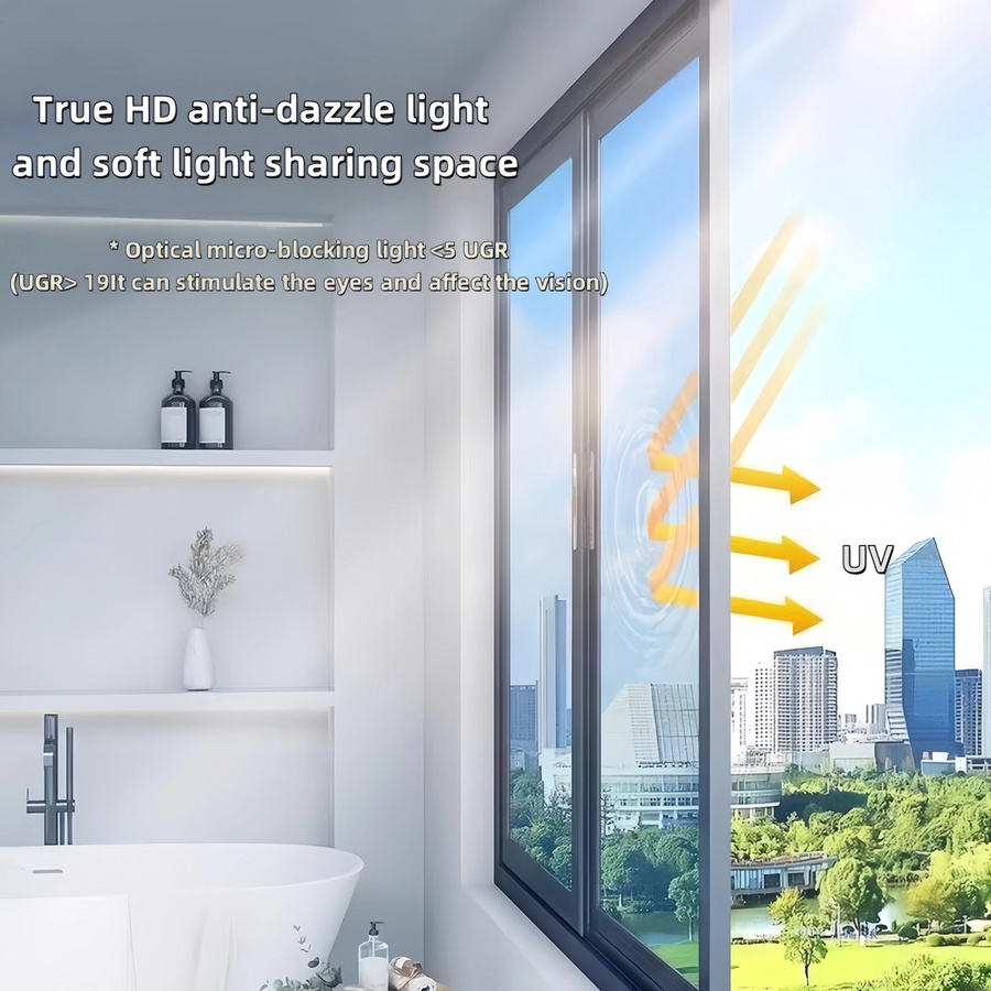 BUNPIG Einweg-Spiegelfolie Sichtschutz in Silber mit 99% UV-Blockierung und Wärmeisolierung für Haus und Büro - Bild 2