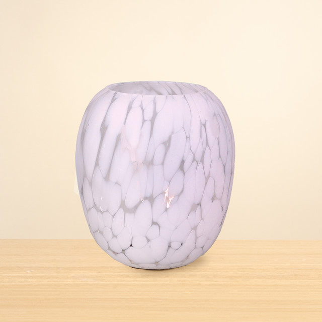 Glasvase BLUME2000 Konfetti-Design mit Bewässerungseinsatz in Rosa, Höhe: 21,0 cm, Breite: 18,0 cm, Tiefe: 18,0 cm - Bild 1