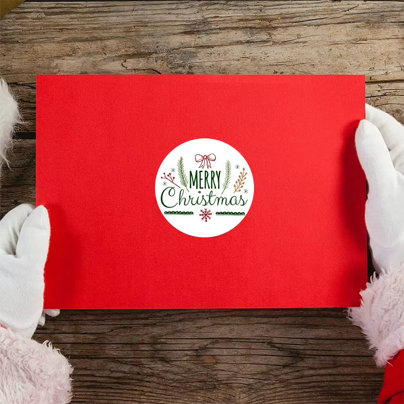 500 Frohe Weihnachten Siegel Etiketten Aufkleber in Mehrfarben für DIY Geschenke und Backzubehör, Durchmesser: 2,54 cm bis 3,81 cm - Bild 2