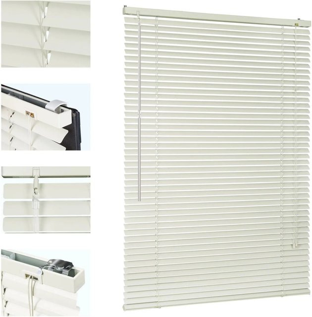 Sekey Aluminium Jalousie thermoisolierend in Cremebeige, Breite: 85 cm, Höhe: 160 cm - Bild 1
