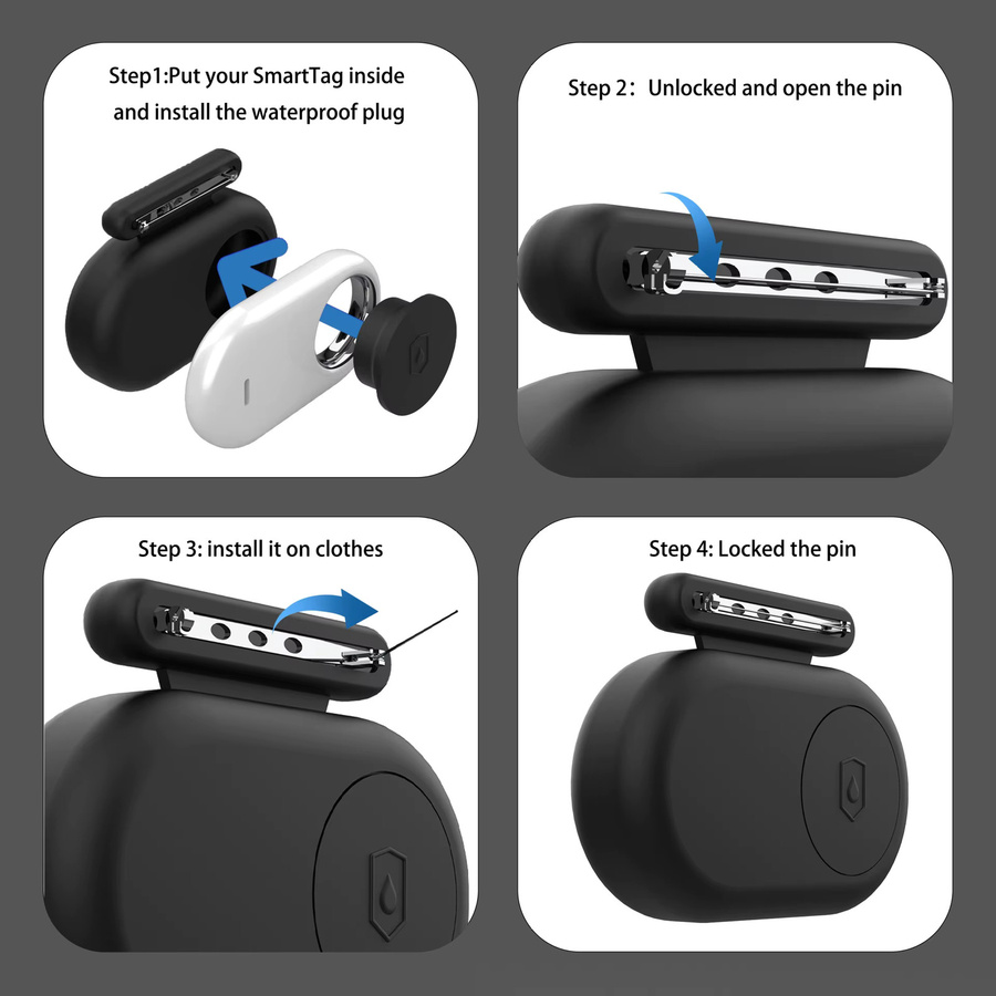 Wasserdichte Silikon-Hülle für Samsung Galaxy SmartTag 2 von FancyWrist als Anti-Verlust-Schutz und Halter für Hundehalsbänder - Bild 5