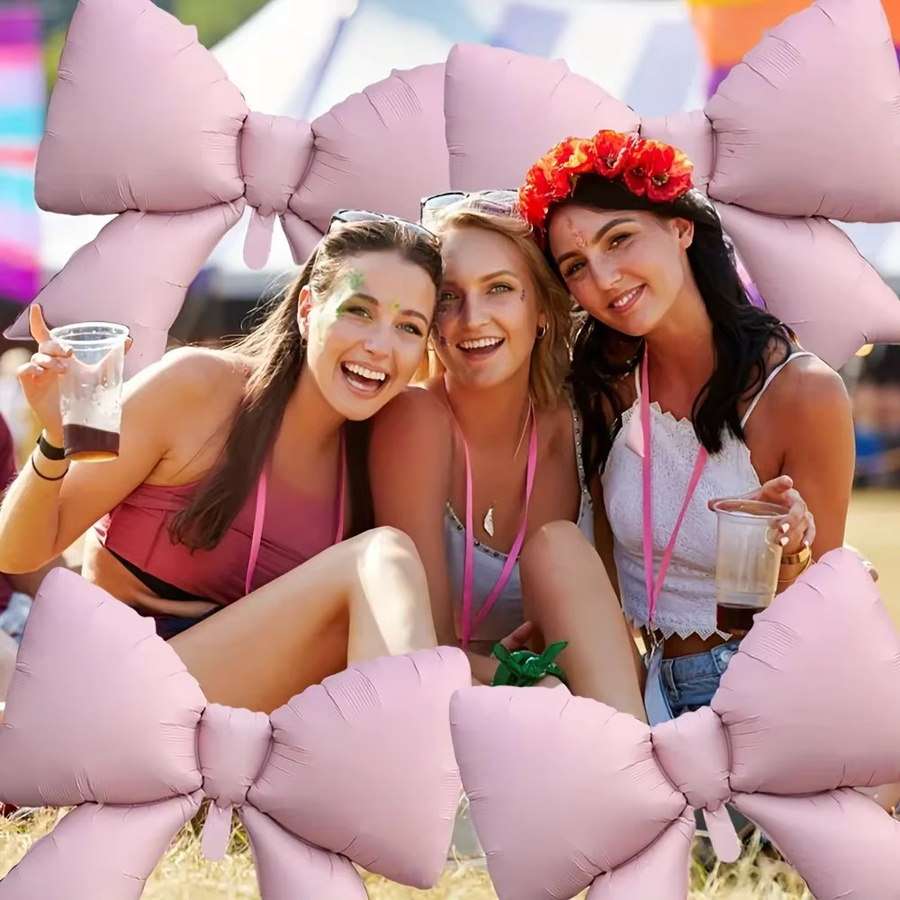 RENYUAN Schleifenballons im 4er-Set in Rosa und Blau für Babypartys, Hochzeiten und Mädchenpartys - Bild 2