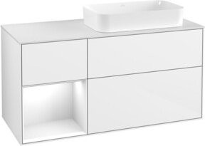 V&B Waschtischunterschrank Finion mit Wandbeleuchtung, Farbe: Weiß lackiert, B/T/H: 120 x 60 cm - Bild 1
