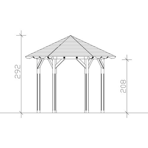 Skan Holz Pavillon Colmar 1 aus Douglasie in Nussbaum Braun B/H/T: 360 x 312 x 292 cm - Bild 2