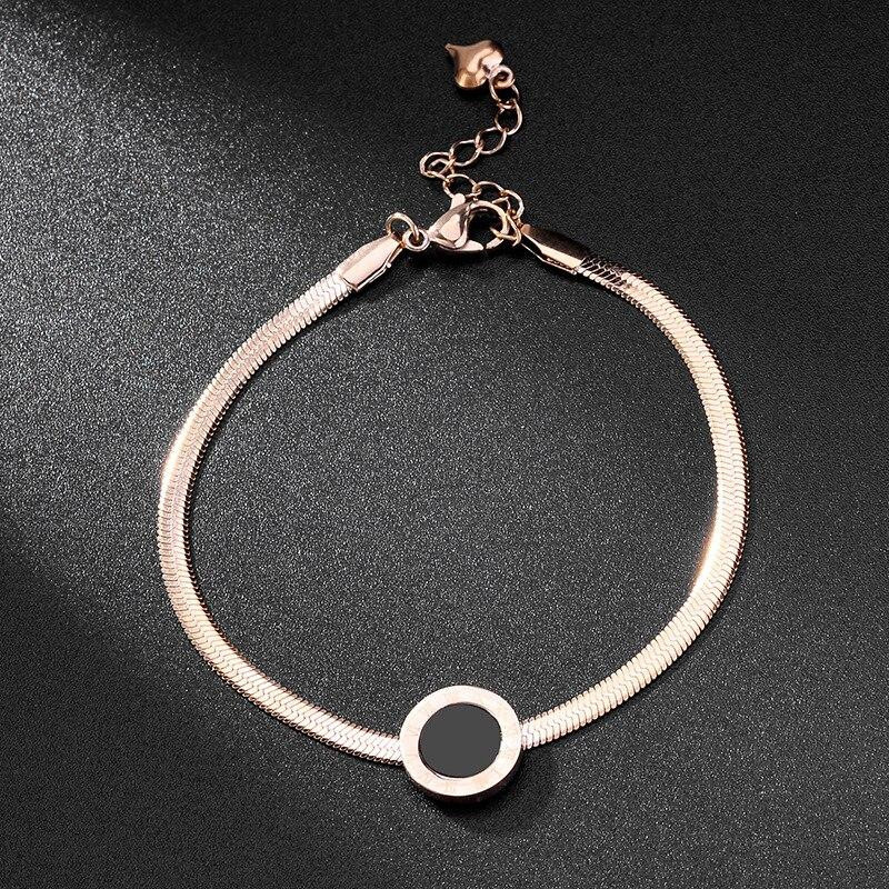 Armband Edelstahl, Roségold, Römische Ziffern, Damen, 16cm - Bild 3