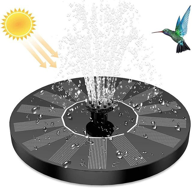 Solarbrunnenpumpe mit schwimmendem Solarpanel für Garten, Teich und Vogelbad, Durchmesser: 13 cm - Bild 1