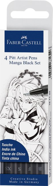 Faber Castell Pitt Artist Pen Tuschestifte für Profis im Set, Farbe Schwarz - Bild 1