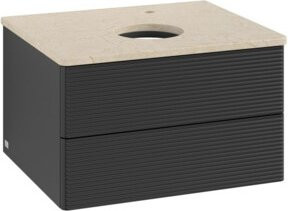 Villeroy & Boch Waschtischunterschrank Antao mit Frontstruktur in Blau, B/T/H: 60 x 36 x 50 cm - Bild 1