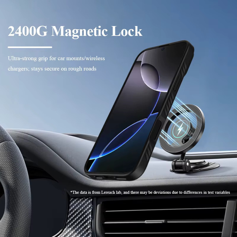 Lereach Magnetische Standhülle für iPhone 17 Pro Max, 16 Pro Max und 15 Pro Max mit verstellbarem Ständer in Schwarz - Bild 2