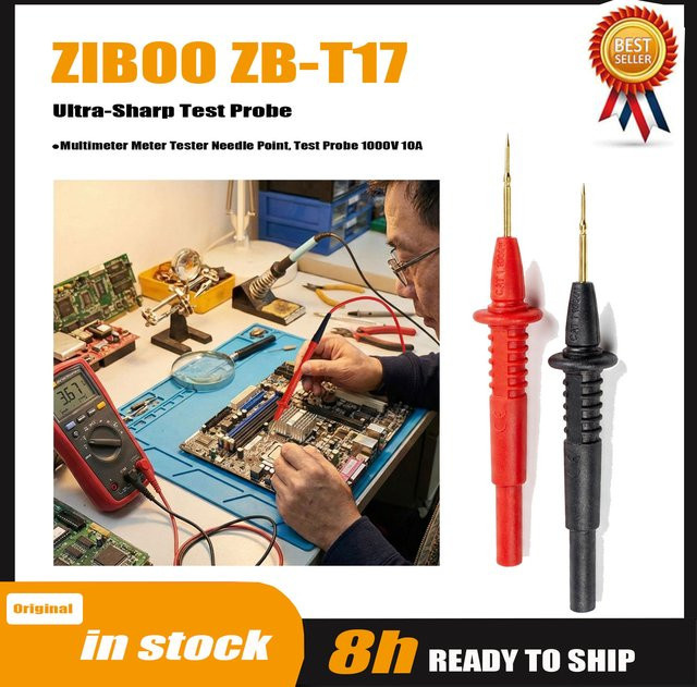 ZIBOO ZB-T17 Ultrascharfe Testsonde Multimeter-Messgerät-Testnadel Prüfspitze 1000V 10A in Rot - Bild 1