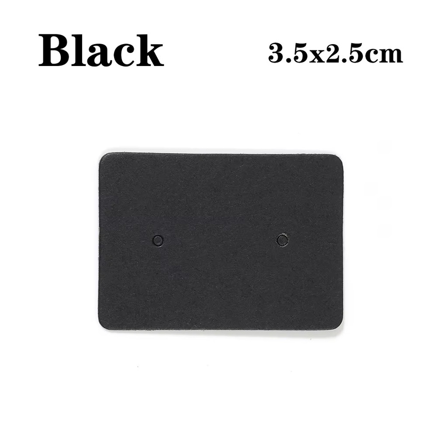 Ailimi Ohrring-Displaykarten aus Kraftpapier für Schmuck und Ohrstecker, 50 Stück, B/H: 3,5 x 2,5 cm, Farben: Braun und Weiß - Bild 3