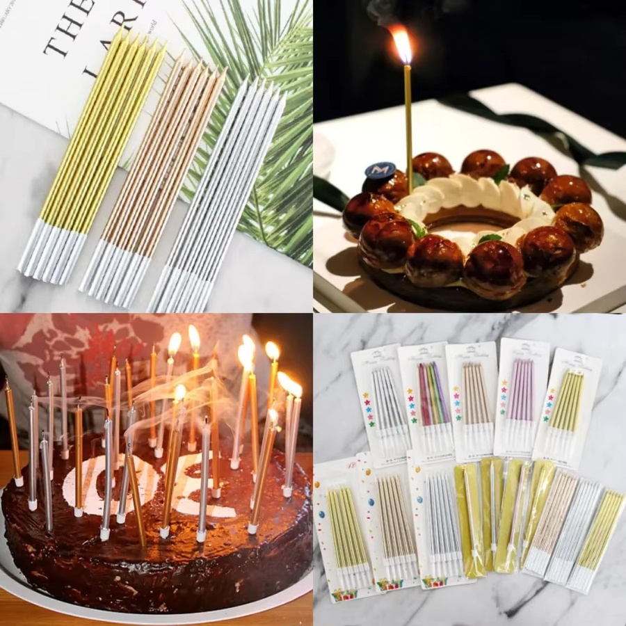 6er Set bunte Bleistift-Geburtstagskerzen für die Kuchendekoration - Bild 2