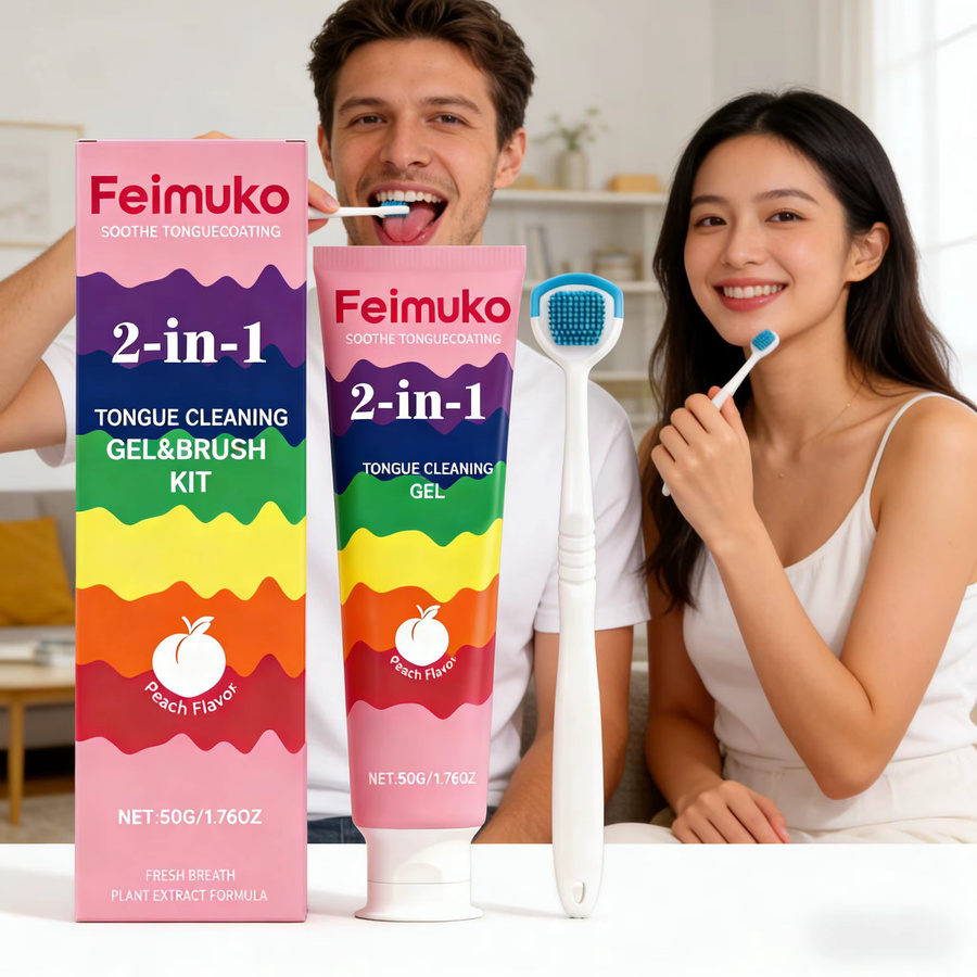 Oralhoe Zungenbelag-Reinigungsgel mit Zahnbürste - Bild 5