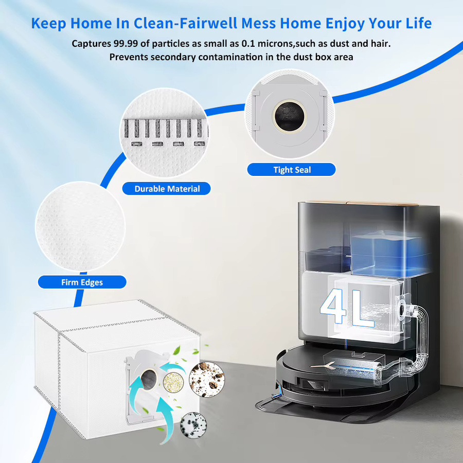 Ecovacs Staubbeutel in Weiß für Deebot X8, X9 PRO OMNI, T50 PRO OMNI, T50 OMNI, T50 MAX PRO OMNI, T80 PRO OMNI, T80 OMNI und Yeedi S14 Plus Ersatzteile - Bild 2