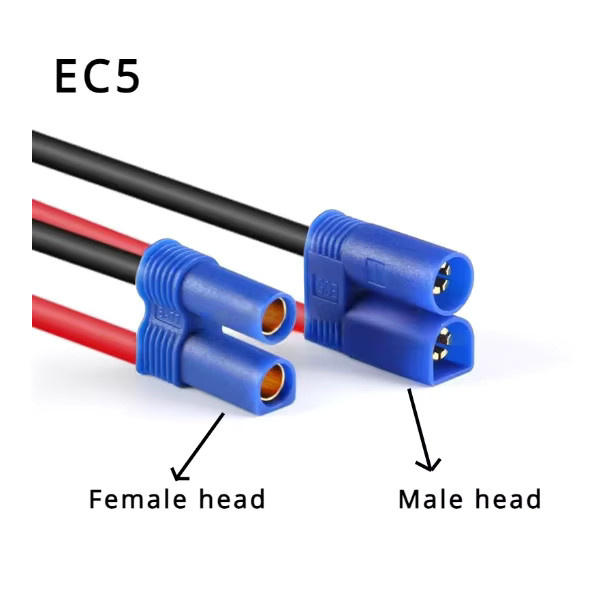 Silikon-Verlängerungskabel mit EC5-Stecker auf EC5-Buchse, 10 AWG, 100 A, für Li-Ionen-Akkus, Flugzeuge und Autos - Bild 1