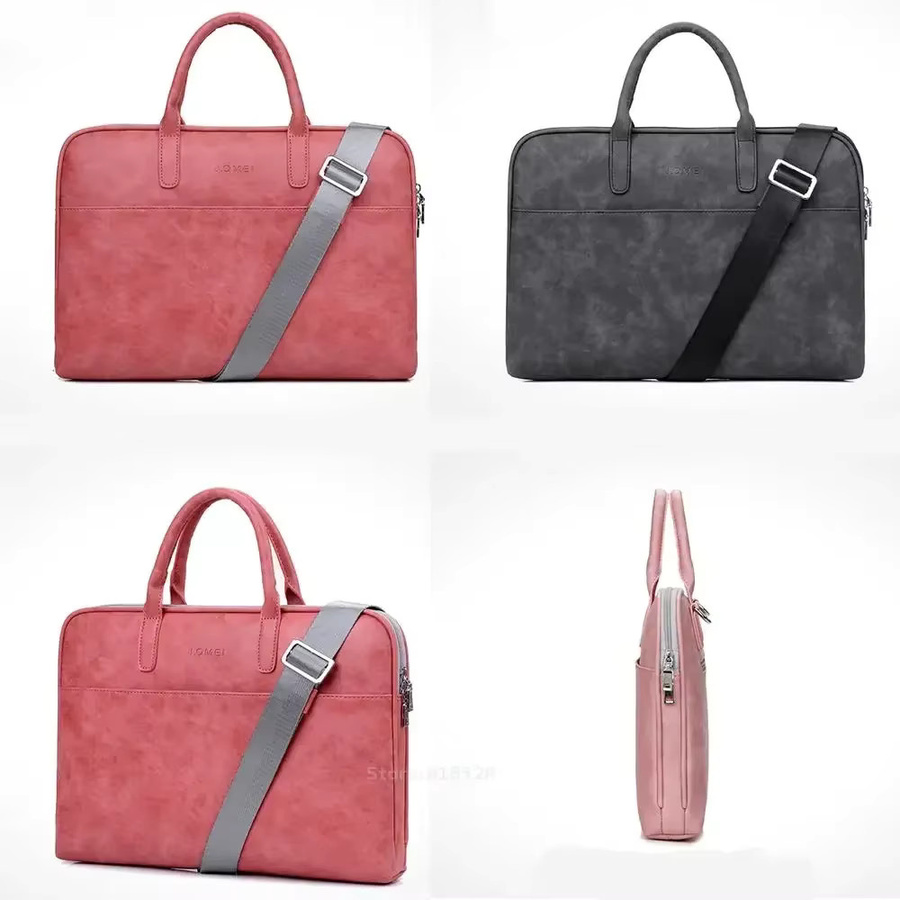 Tragbare Laptoptasche aus PU-Leder für 13, 14 und 15 Zoll in Pink - Bild 3