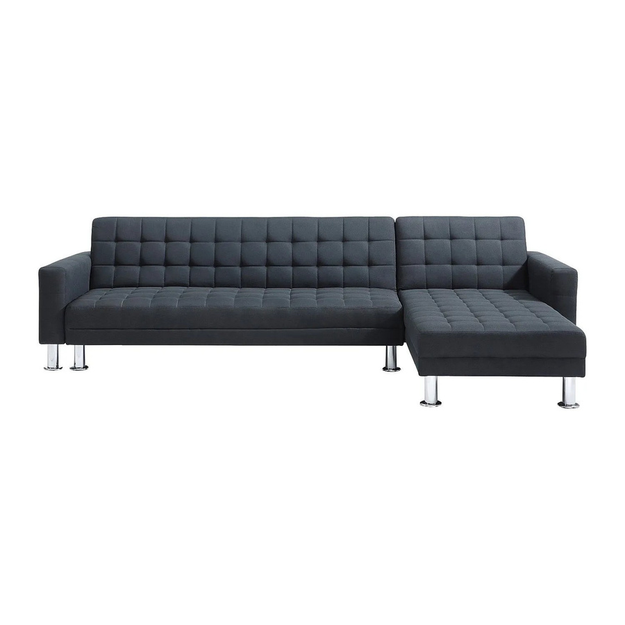 Vente-unique Schlafsofa Willis in Schwarz, L-Form mit Stoffbezug und Schlaffunktion, Breite: 290 cm - Bild 2