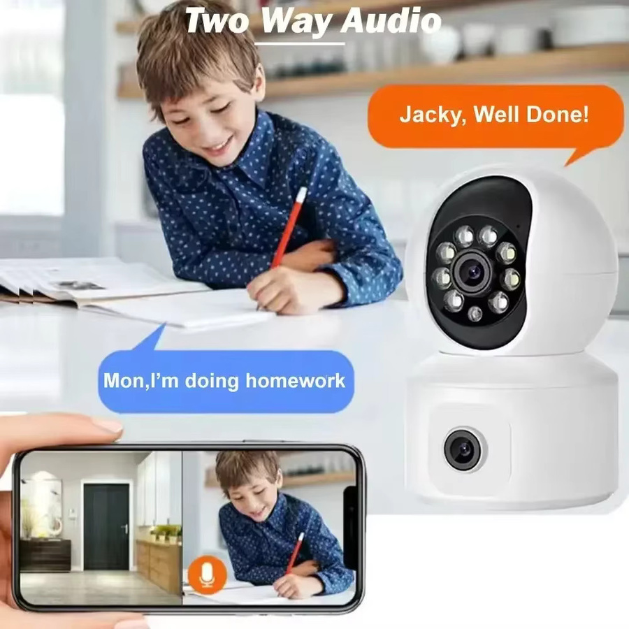 JIENUO HD PTZ WLAN Überwachungskamera mit 360 Grad Rotation und Handy Remote Funktion, Weiß - Bild 2