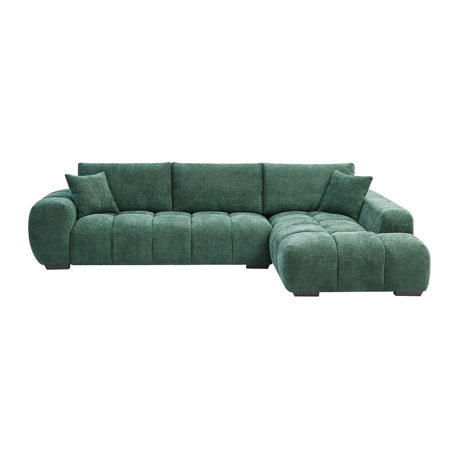 Berenia Ecksofa in Grün mit Bouclé-Stoff ohne Schlafmöglichkeit, Breite: 298 cm, Tiefe: 207 cm, Höhe: 82 cm - Bild 2