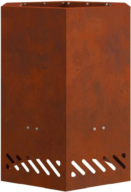 vidaXL Rauchfreier Feuerkorb aus Stahl in Braun mit Doppelwand-Luftzufuhr und Sekundärverbrennung, B/T/H: 38 x 38 x 51 cm - Bild 1