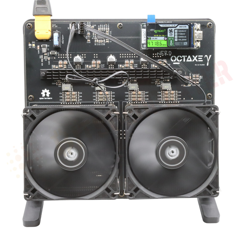 NerdOCTAxe Bitcoin Solo Miner SHA-256 BM1370 Chip 9.6Th/s 160W Mini Mining-Maschine in Orange-Schwarz - Bild 3