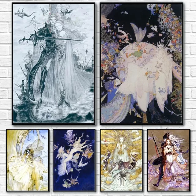 Potdemiel Yoshitaka Amano Final Fantasy Wandkunst Poster in Mehrfarbig - Bild 1
