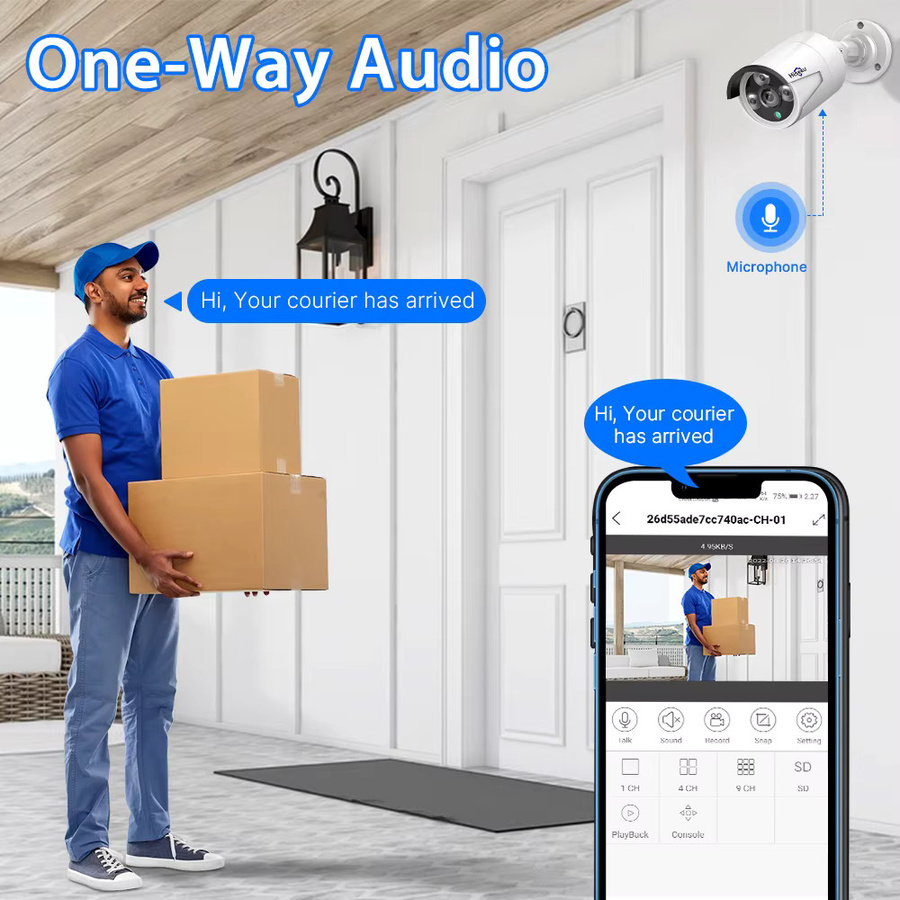 Hiseeu 8CH PoE Sicherheitsüberwachungskamera-System mit 5MP/3MP IP-Kameras, Wasserdicht, Audio, Weiß - Bild 1