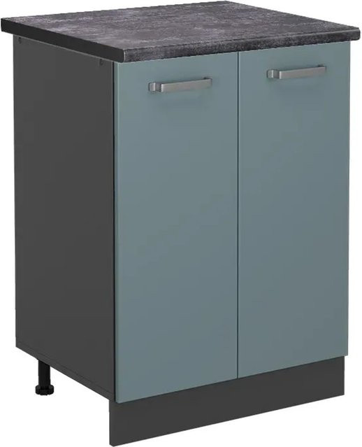 Vicco Küchenunterschrank R-Line Blau-Grau/Anthrazit, B/T/H: 60 x 60 x 81,6 cm - Bild 1