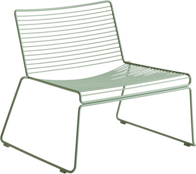 HAY Hee Lounge Chair in Grün aus pulverbeschichtetem Stahldraht mit Streifen-Design - Bild 1