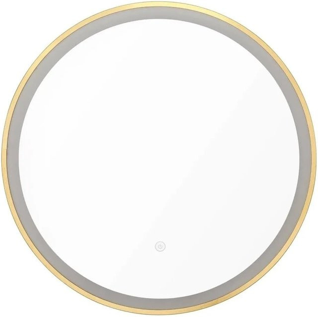 Swiss Aqua Technologies Rundspiegel mit LED-Beleuchtung und Sensor in Gold Gebürstet, Durchmesser: 60 cm - Bild 1