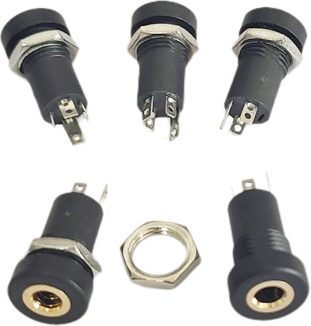 ZSDZFYLLK PJ392A 3,5mm Stereo Audio Jack Buchse, 3/4 Pole Solder Panel Mount mit Mutter, Schwarz - Bild 1