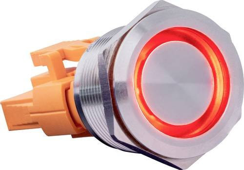 Joy-it Tastschalter BUTTON22C-L-RD, Ein/Aus rastend, Rot, IP67, IK10, Durchmesser: 22,20 mm, Höhe: 34,50 mm - Bild 1