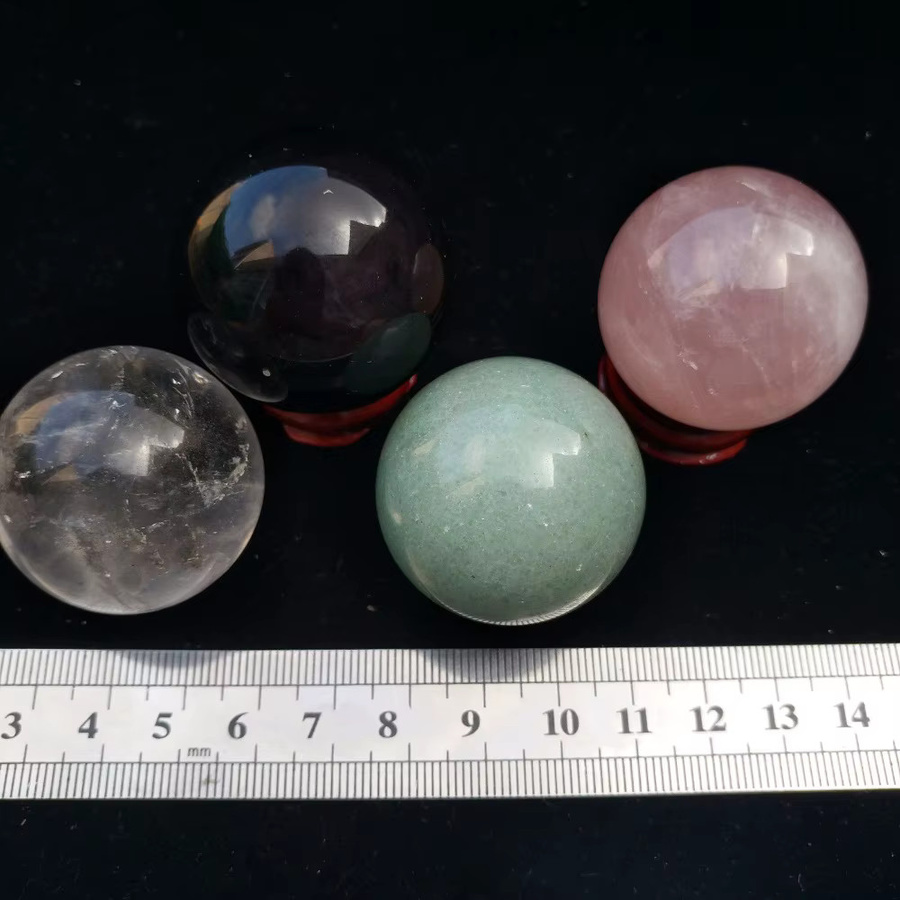 Sisterstone Kristallkugel aus Rose Quarz, Obsidian und Aventurin für Reiki und Dekoration, Durchmesser: 30-40 mm - Bild 1
