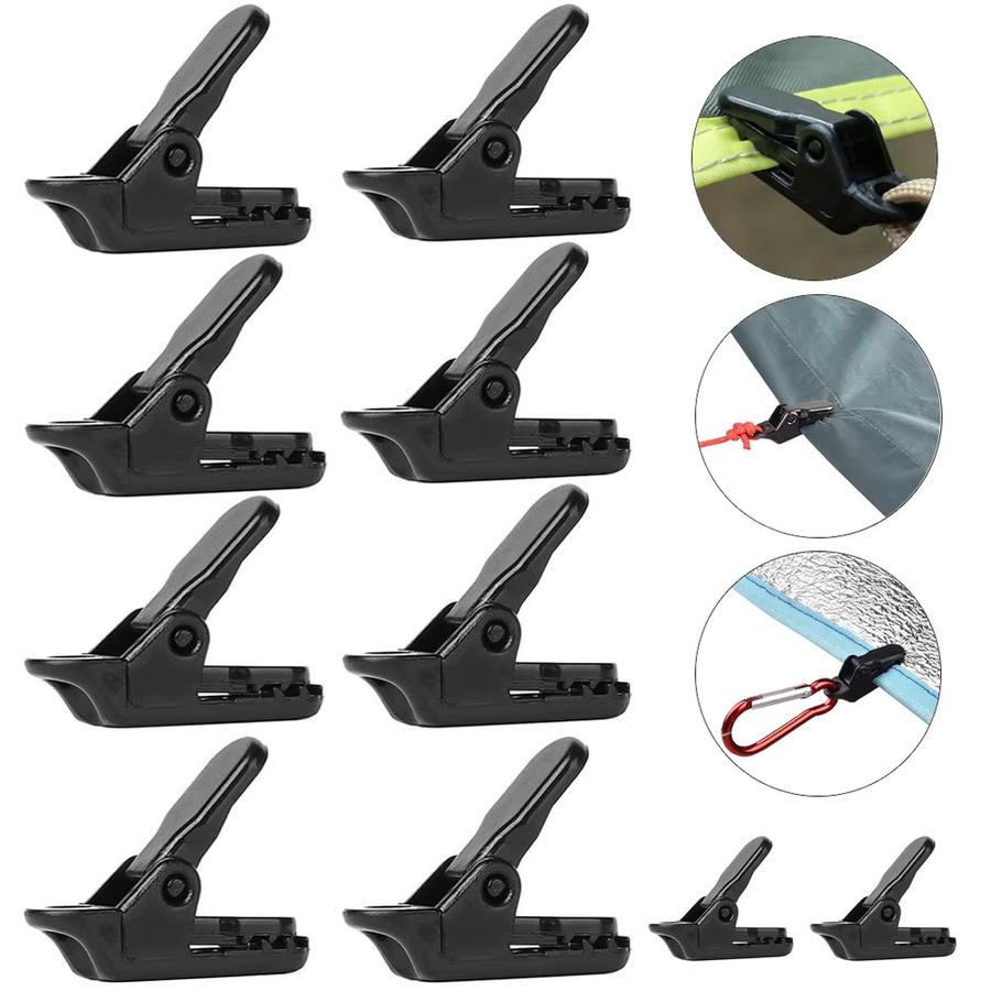 Gmarty Markisen-Spannclips Set, 10 Stück, Schwarz, Zelt- und Plane-Clips für Camping und Outdoor-Ausrüstung - Bild 4