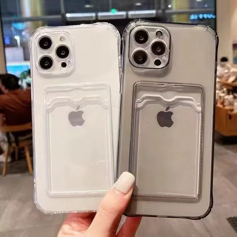 Ricestate Kartenetui-Geldbörse als transparente Silikonhülle für iPhone Modelle, Farbe: Transparent - Bild 2