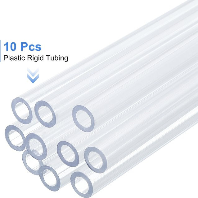 10 Stück Polycarbonat-PC-Rohr transparent, runder Kunststoff-Hartschlauch für Aquarium und Wasserkühlsystem, Länge: 0,5 m - Bild 1