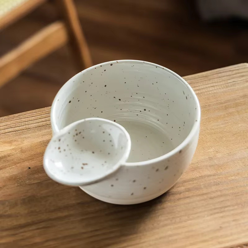 Keramik-Ramen-Schüssel-Set im japanischen Stil, Weiß, 5,6 x 14,6 cm - Bild 3