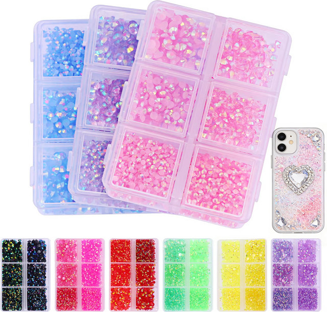 Ywbeads Nagel Strass Harz Flatback, klar, glänzend, 4mm - Bild 1
